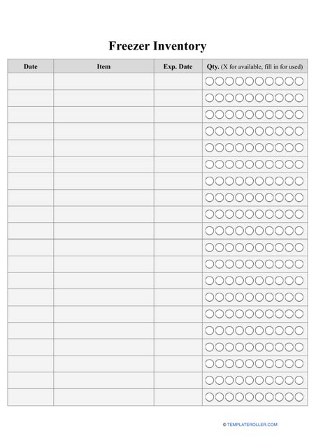 Freezer Inventory Template Fill Out Sign Online And Download Pdf Templateroller