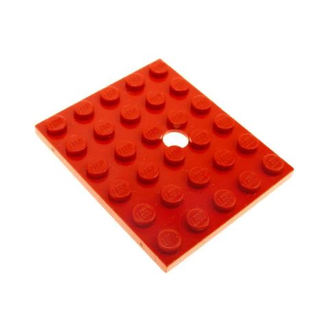 1 X Lego System Bau Platte 5x6 Rot 5 X 6 Mit Loch 374 310 332 337 711