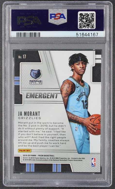 Ja Morant Panini Prizm Emergent Rc Psa Pristine Auction