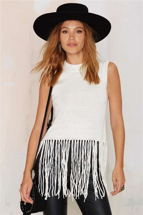 Strings Attached Fringe Top Streetwear Fashion Shopping Outfit Clothes