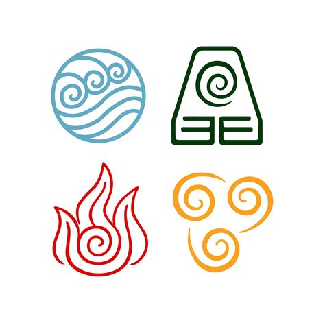 Avatar Symbol Svgpngdxfpdf For Cricut Water Air Fire Etsy