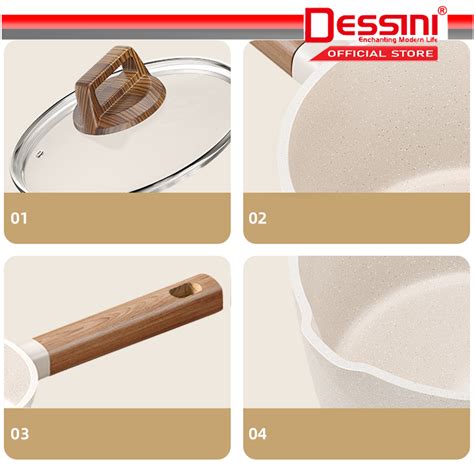 Dessini Italy 28cm Euro Grill Steak Frying Pan Maifan Stone Induction Non Stick Pot Bowl Wok