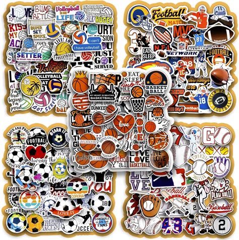 Amazon.com: 300pcs Assorted Sports Stickers for Water Bottles - 5 Theme ...