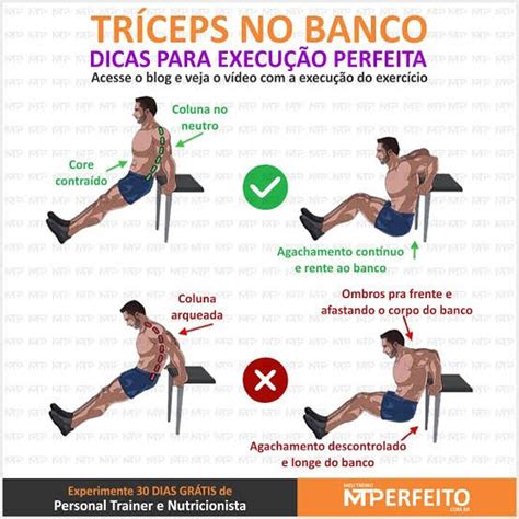 Tr Ceps No Banco Tr Ceps Treino Treinamento Fitness