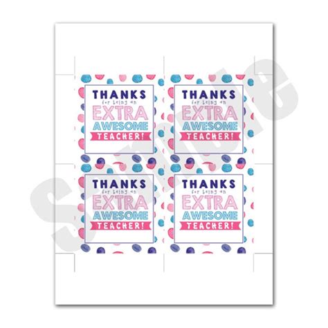 Extra Gum Teacher Appreciation Printable Free