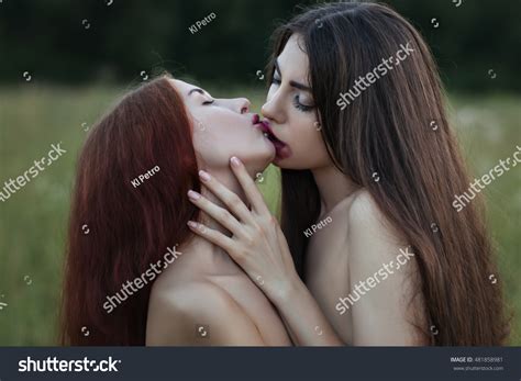Women Lesbian Kiss Passionately They Nude Stock Photo 481858981 Shutterstock