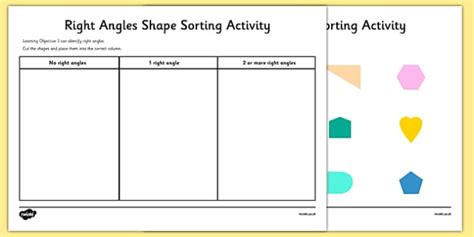 Right Angles Shape Sorting Activity