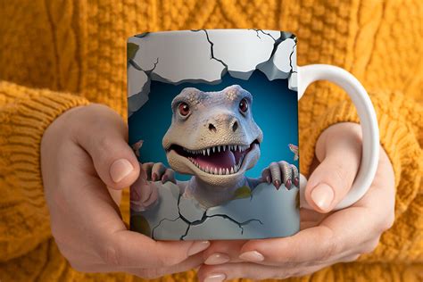 D Baby T Rex Mug Wrap Sublimation Graphic By Pandastic Creative Fabrica