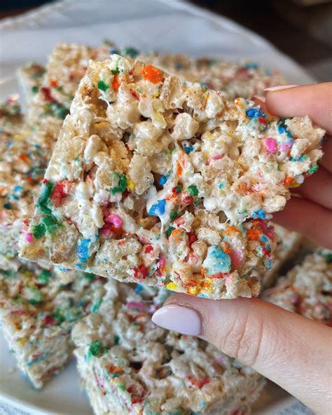 Birthday Cake Protein Rice Krispies Treats Hungry Blonde