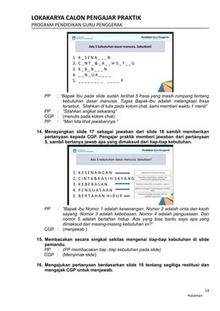 Skenario Lokakarya 2 Pendidikan Guru Penggerak PDF