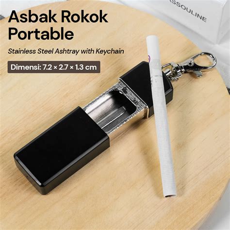 Akkoki Asbak Rokok Portable Ashtray Stainless Steel With Keychain YH