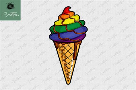 Gay Ice Cream LGBT Pride Rainbow PNG By Zemira TheHungryJPEG