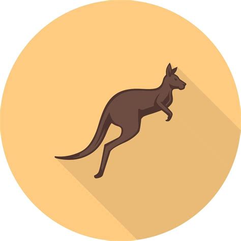 Kangaroo Flat Long Shadow Icon 11268680 Vector Art At Vecteezy