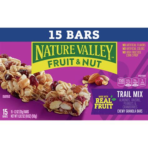 Nature Valley Chewy Fruit And Nut Granola Bars Trail Mix 15 Bars 18