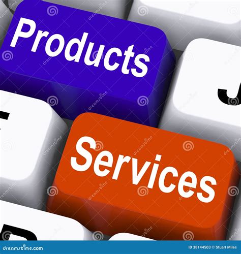 Products Services Keys Show Company Goods Stock Illustration