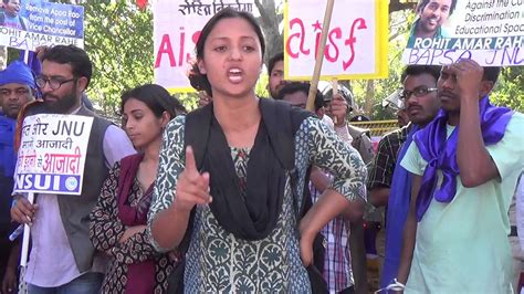 JNUSU Vice President Shehla Rashid Speaks At The Protest Against HCU