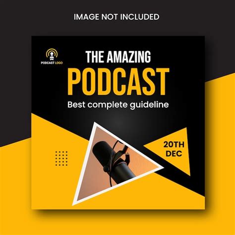 Premium Vector Professional Podcast Cover Art Template Design For