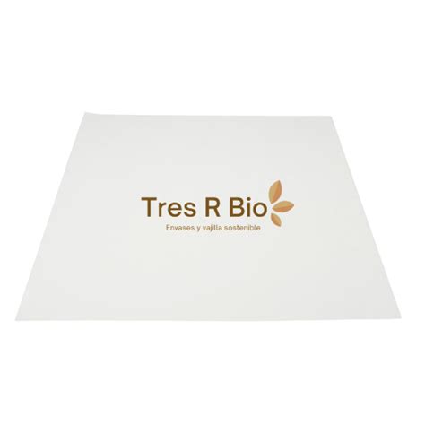 Papel Encerado Antigrasa 20x16 Cm Personalizado Tres R Bio