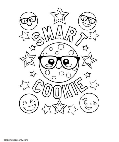 Emojis Smart Cookie Coloring Page Free Printable Coloring Pages