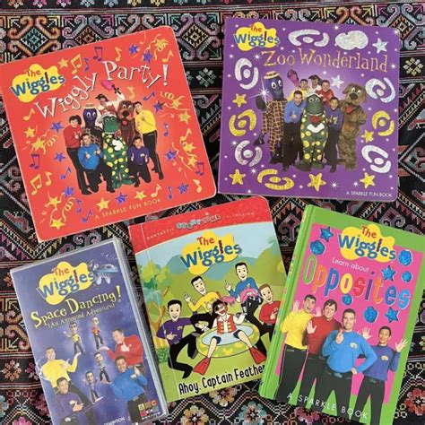 Vintage Wiggles Books Vhs Bundle Original Wiggles Members Sparkle