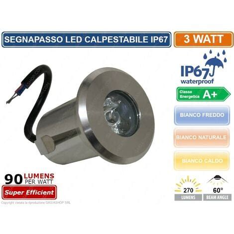 FARETTO SEGNAPASSO PUNTO LUCE LED CALPESTABILE DA INCASSO INTERRAMENTO