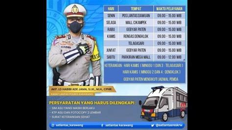 Jadwal Layanan SIM Keliling Karawang Rabu 2 November 2022 Berikut