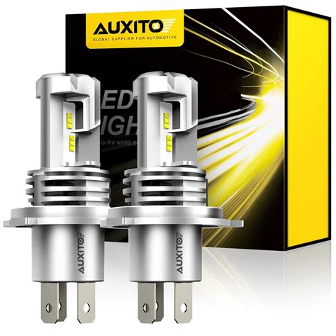 Auxito H4 9003 Led Headlight Bulbs 12000lm Per Set 6500k Xenon White For High And Low Beam Hi