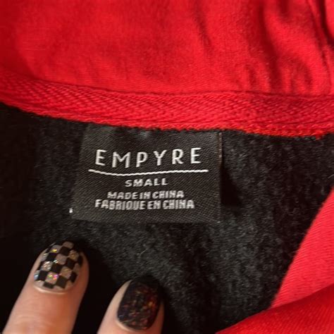 Empyre Tops Empyre Brand Red And Black Raglan Sleeve Hoodie With