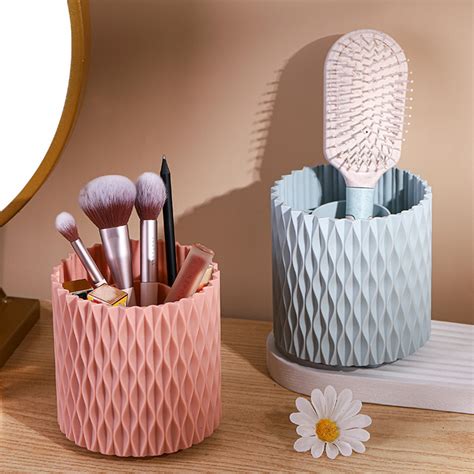 Rotatable Plastic Make Up Brush Organizer Organizer Makeup Brush Holder