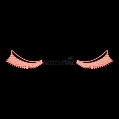 Neon Female Breast Red Color Vector Illustration Flat Style Image Stock Vector Illustration Of