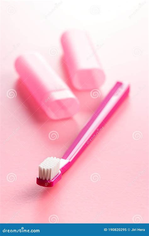 New pink toothbrush stock image. Image of clean, body - 190820295