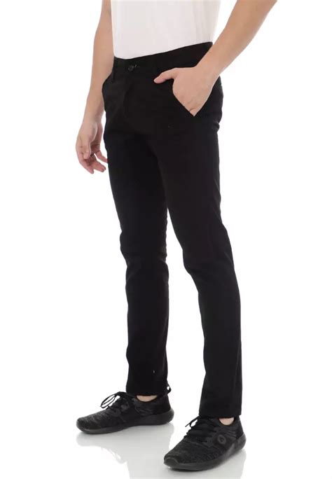 Jual Emoline Chino Pants Black Celana Chino Strecth Panjang Pria