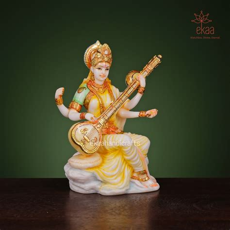 6 Goddess Saraswati Statue Playing Veena Ekaa Handicrafts