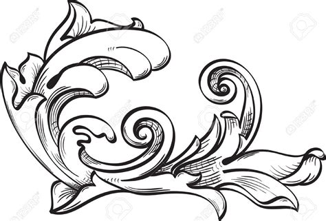 acanthus leaves drawing - Google Search Rosemaling Pattern, Leaf ...