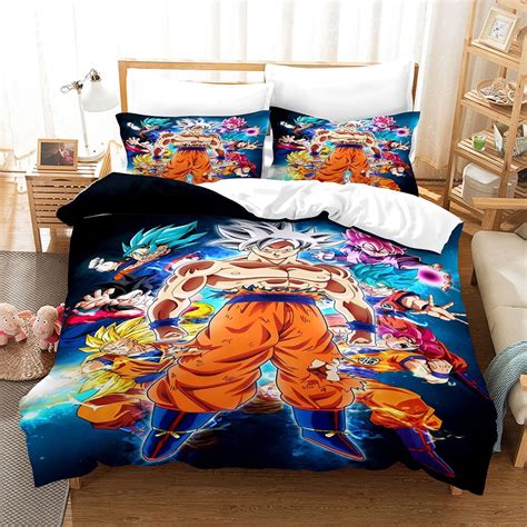 Zhixing 3 Pieces Dragon Ball Z Goku Saiyan Vegeta Duvet Bedding Sets