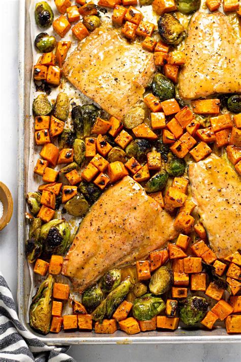 Maple Mustard Salmon Sheet Pan Dinner Midwest Foodie