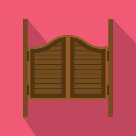 Doors In Western Saloon Icon Flat Style 14151986 Vector Art At Vecteezy