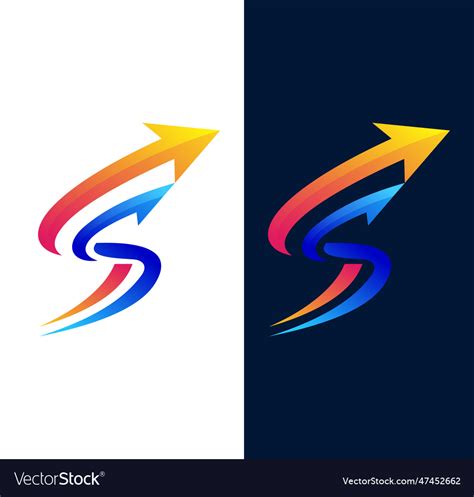 Letter S Arrow Logo Royalty Free Vector Image VectorStock