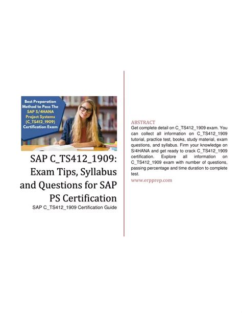 Ppt Sap C Ts412 1909 Exam Tips Syllabus And Questions For Sap Ps Certification Powerpoint