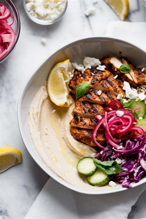 Grilled Chicken Shawarma Hummus Bowls Plays Well With Butter