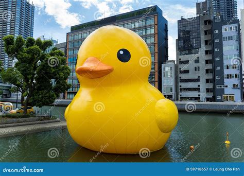Giant Rubber Duck Visits Taiwan Editorial Photo