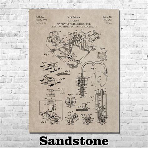 3d Printer Patent Print Art 1992 A Etsy