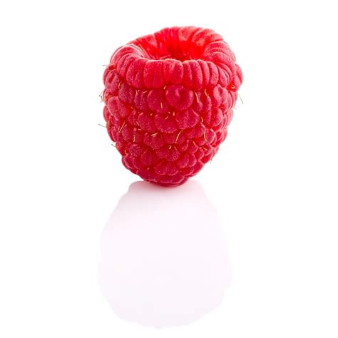 Premium Photo One Ripe Raspberry Isolated On White Backdrop