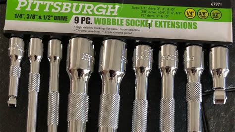 HARBOR FREIGHT Pittsburg 9 Pc Wobble Socket Extensions YouTube