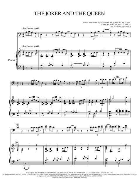 The Joker And The Queen (arr. Whitney Lussier) by Ed Sheeran Sheet ...