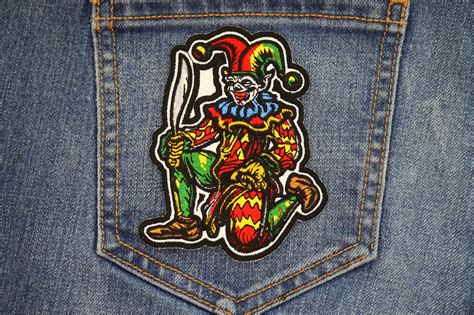 Jester Bending Knee Patch Iron On Novelty Patches By Ivamis Patches