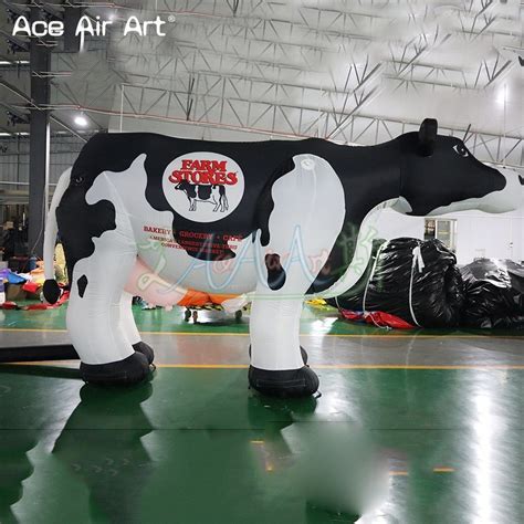 Giant Inflatable Dairy Cow Inflatable Milk Cow Cattle Bull With Blower