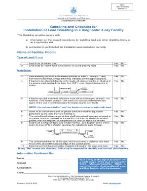 Fillable Online Guideline Checklist For Installation Of Lead