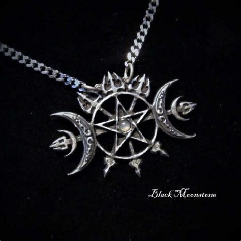 Seal Sigil of Hecate & Poseidon Pendant, Triple Moon Necklace With ...