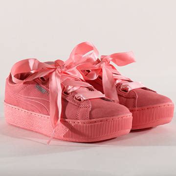 Puma Baskets Femme Vikky Platform Ribbon 366418 03 Shell Pink